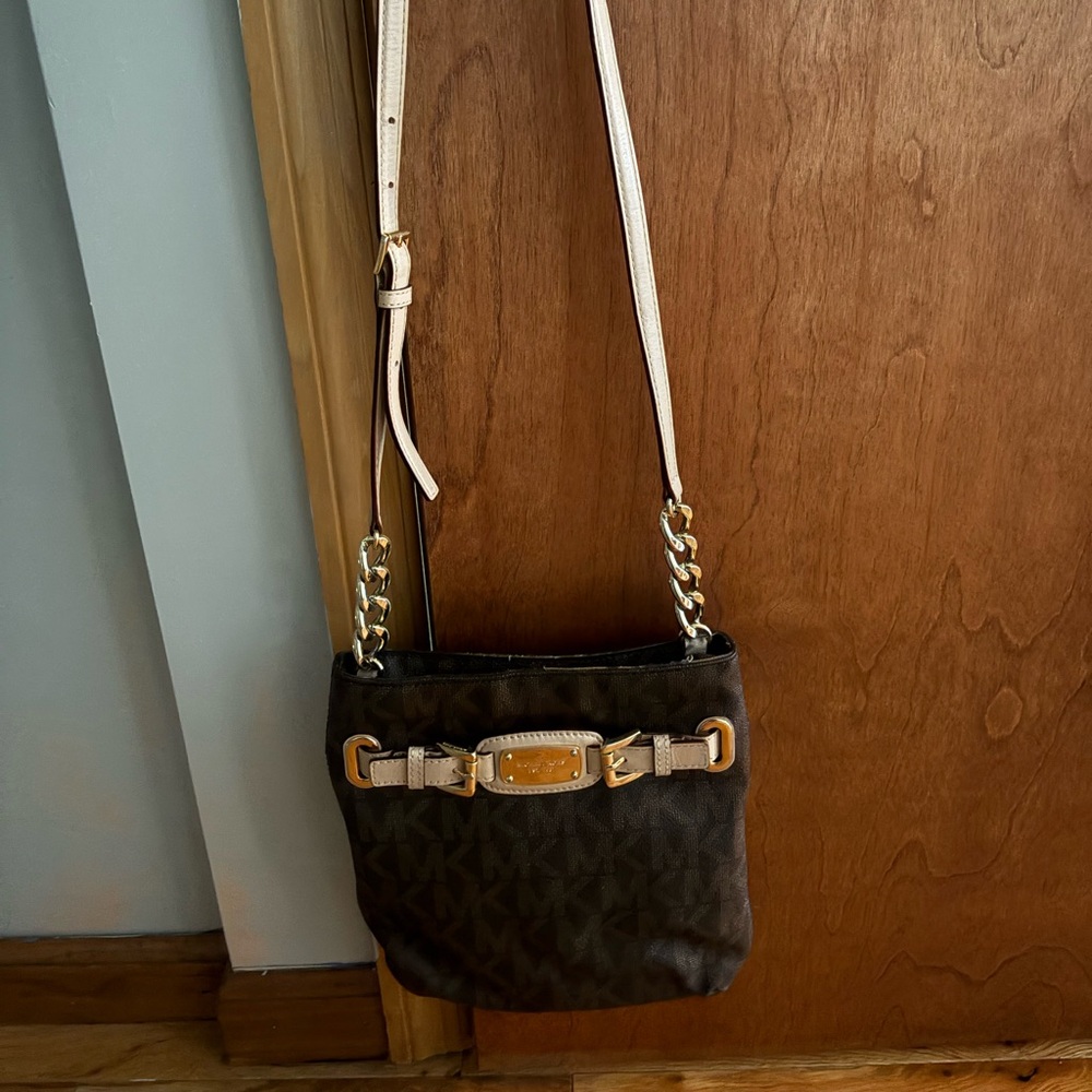 Michael Kors Brown and Gold Crossbody Bag